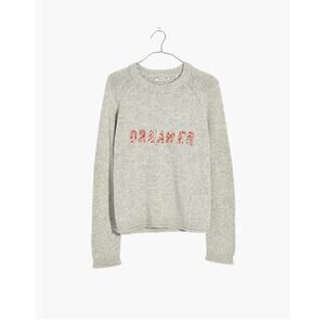 Madewell | Alpaca-Blend Candy Cane Dreamer Embroidered Sweater | Size Medium